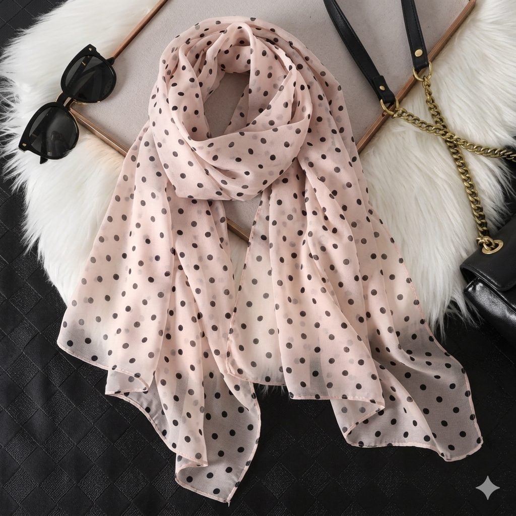 Fashion Printed Dot Chiffon Hijab Scarf