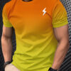Men's Shirts And Tank Tops Short Sleeves Round Neck Tops Contrast T Shirt Casual Printed Simple Style Temperament All-match Slim