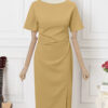 ZANZEA Elegant Solid Color Midi Dress